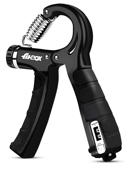 Adjustable Hand Grip Strengthener (5kg–60kg) with Counter – Forearm, Wrist & Hand Workout Tool for Men & Women (Black)