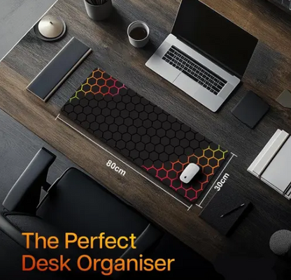XXL Geometrical Gaming Mousepad – Anti-Slip, Water Resistant, Ultra Smooth (80×30 cm)